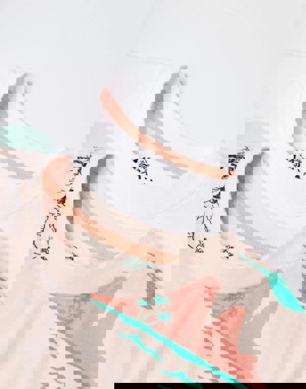 Disney Moana Girls Multicoloured Multi Character Multi-Pack of 2 Short Sleeve Short Leg Pyjama Set