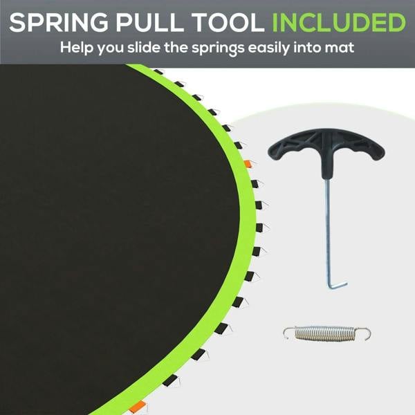Trampoline spring pull tool included, with replacement mat and spring hardware