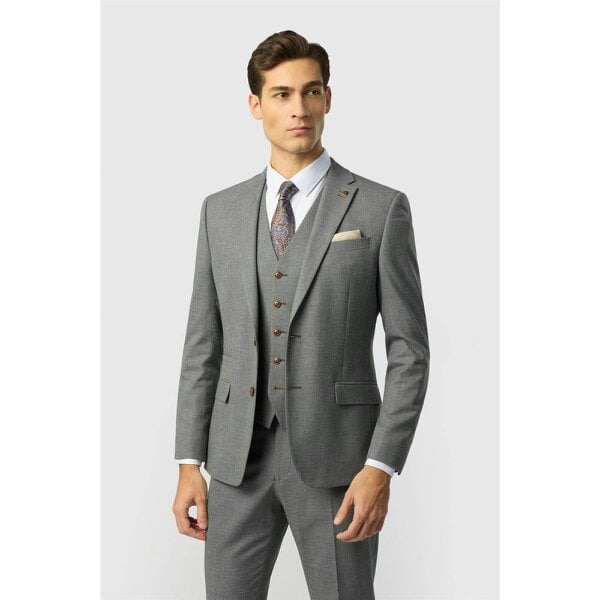 Antique Rogue Slim Fit Blake Grey Texture Jacket