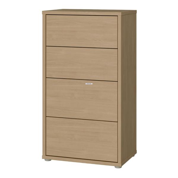 Alice Springs Tall 4 Drawer Chest with Push-to-Open Drawers in Elegancia Oak