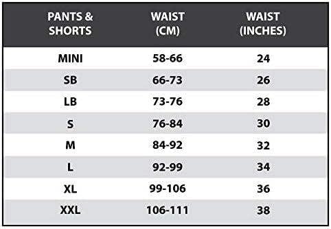 Optimum shorts size guide chart showing waist sizes in cm and inches - Optimum