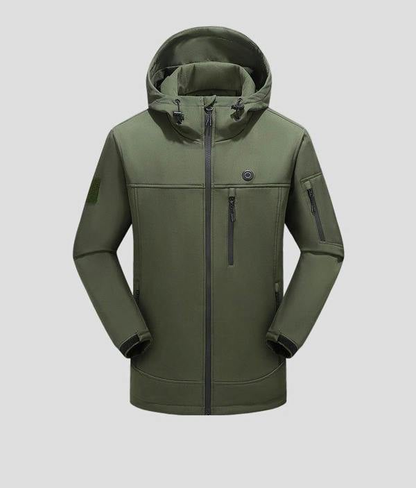 Anniou Heated Hooded Softshell Jacket - Army Green