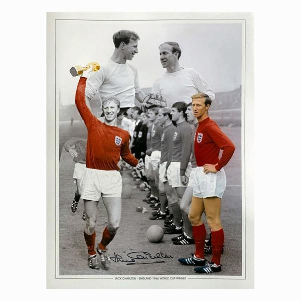 Jack Charlton signed England photo — Premium framing