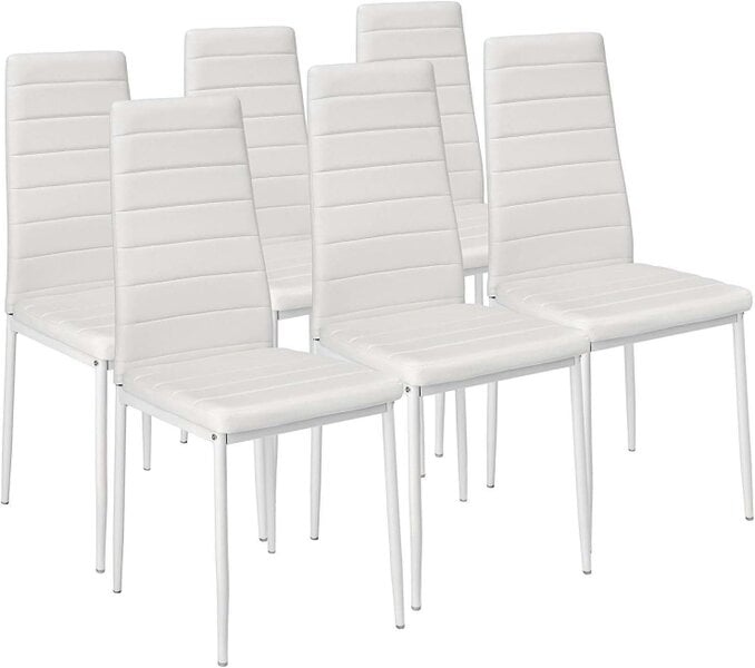Kosy Koala Dining Chairs Set of 6 White Leather Kitchen Chairs