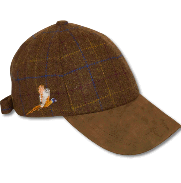 Flying Pheasant Tweed Baseball Cap in Brown