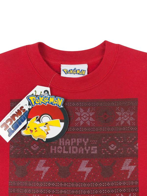 Pokemon Boys Red Pikachu Christmas Jumper
