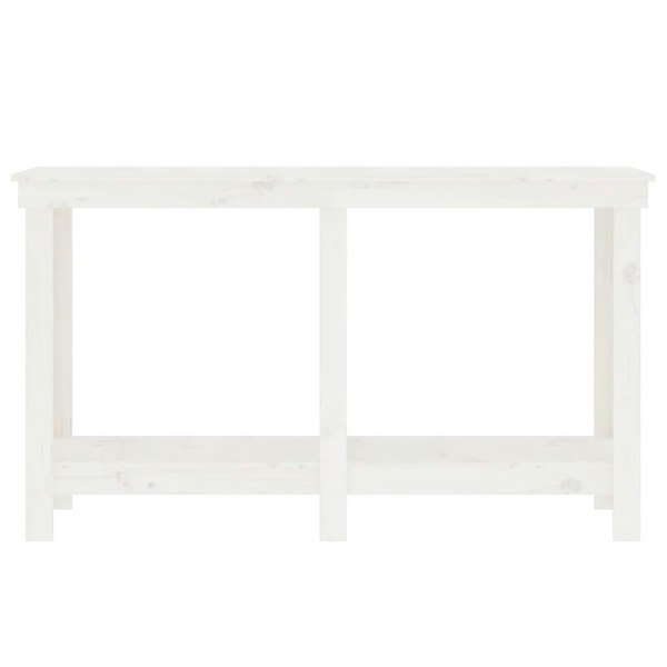 Berkfield Work Bench White 140x50x80 cm Solid Wood Pine