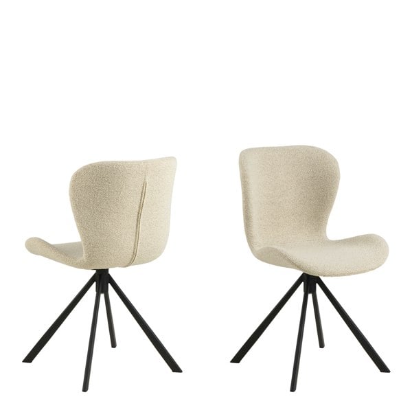 Furniture To Go Batilda Swivel Dining chairs in Cream Fabic Set of 2