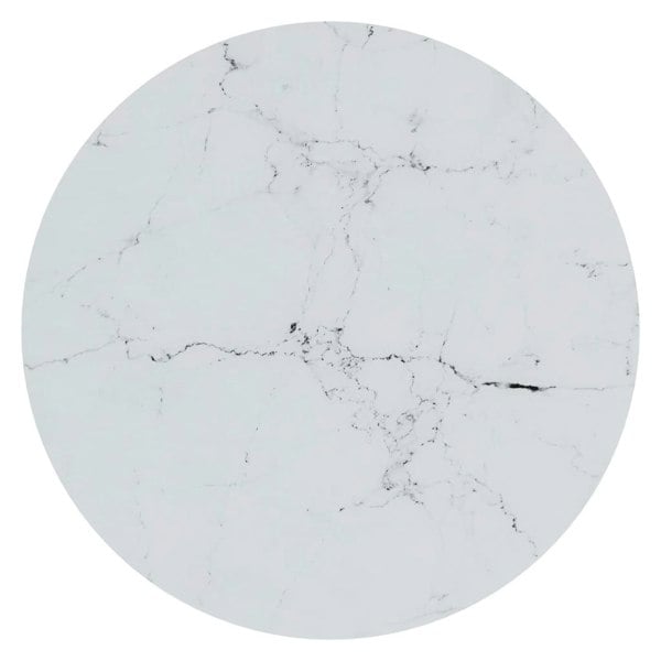Berkfield Side Table Gold and White Marble 45 cm Tempered Glass