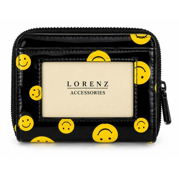 Lorenz Smiley Face PVC Zip Around Purse