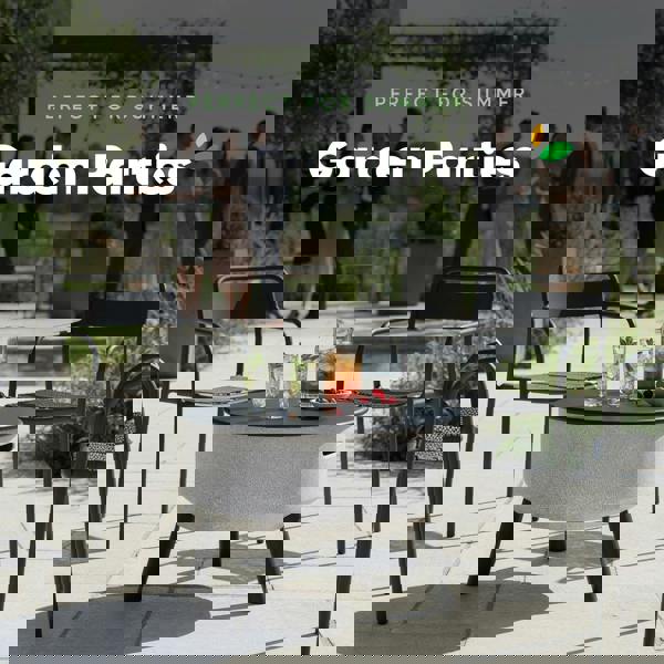 Gardenwize MGO Firepit Table & BBQ – 3-in-1 Outdoor Fire Bowl with Table Top | Stone Effect Garden Heater & Charcoal Grill