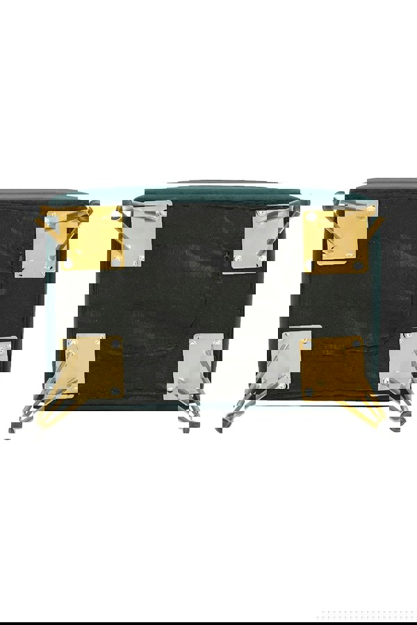 Living and Home Soft Channel Velvet Stool with Gold Legs