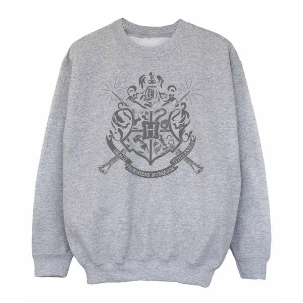 Harry Potter Girls Hogwarts Crest Wands Sweatshirt - Sports Grey