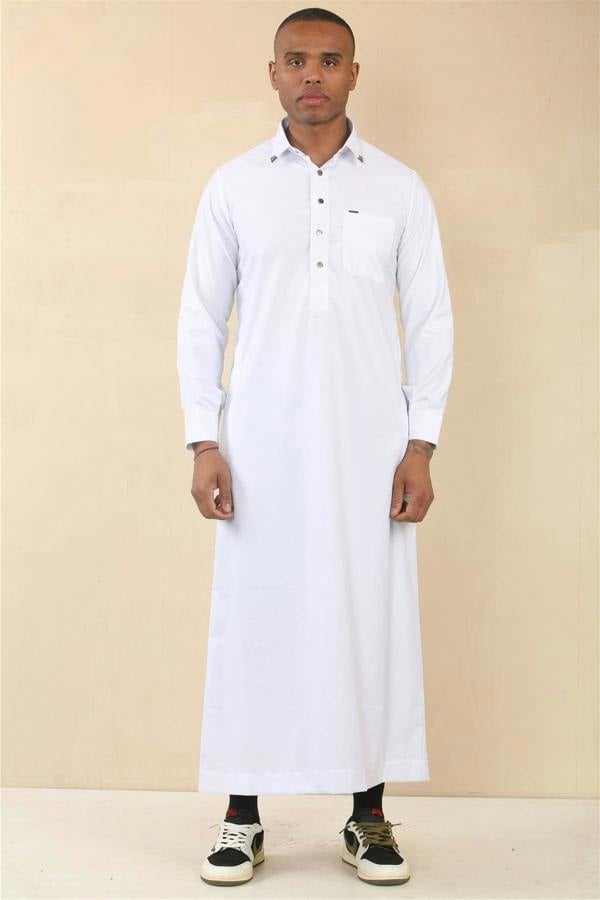 Infinity Leather Men's Thobe Arab Saudi Emirati Islamic Clothing Jubba Robe