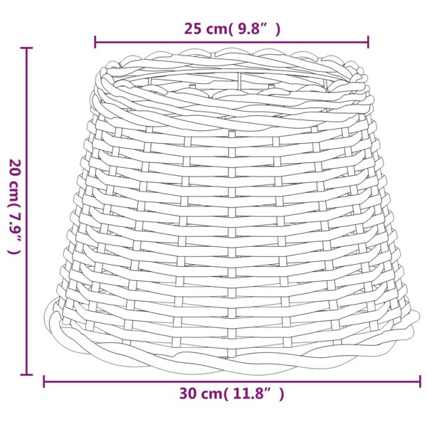 Berkfield Lamp Shade White �_�”�_30x20 cm Wicker