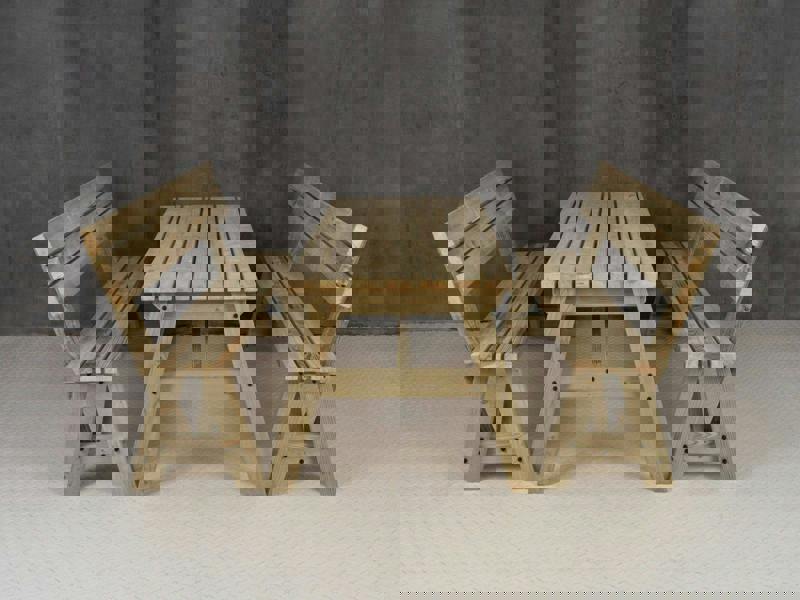 Victoria Picnic Table and Benches Set With Backrest - Wooden Outdoor Dining Set for Gardens and Patios