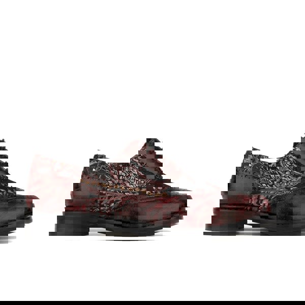 Embassy London Vivienne - Floral & Burgundy - Women's oxford lace-up shoe with brogue details