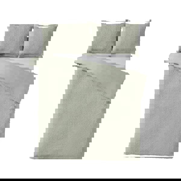 Catherine Lansfield Crinkle Seersucker Duvet Cover Set Green