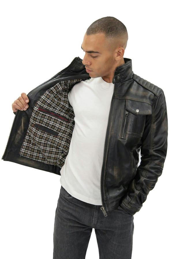 Infinity Leather Men's Vintage Leather Biker Jacket-Cape Town