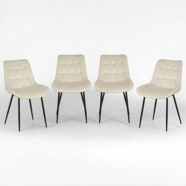 Outdoor Living Erica Plush Velvet Comfort Dining Chairs - Set of 4