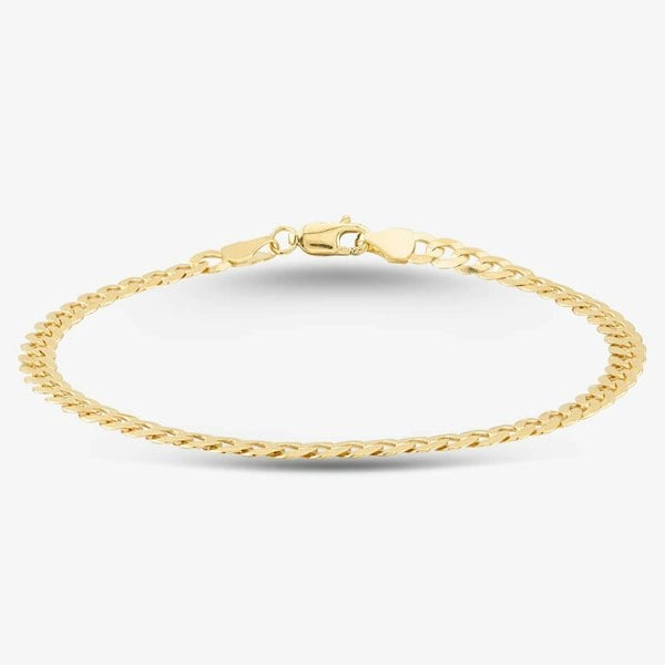 T. H. Baker 9ct Yellow Gold 8.5 Inch Flat Curb Chain Bracelet SUFC-440-9Y-8.5
