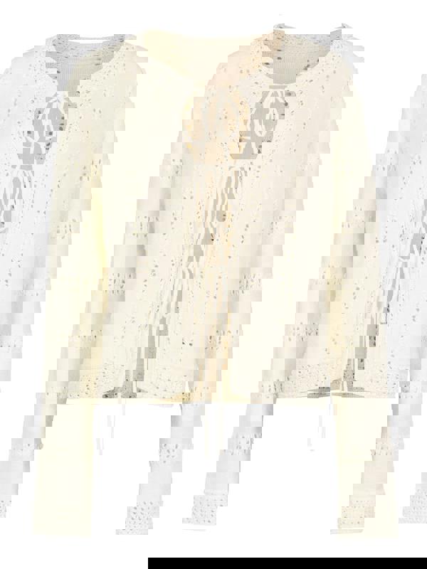 GWD Rachel Cream Crochet Knit Cardigan