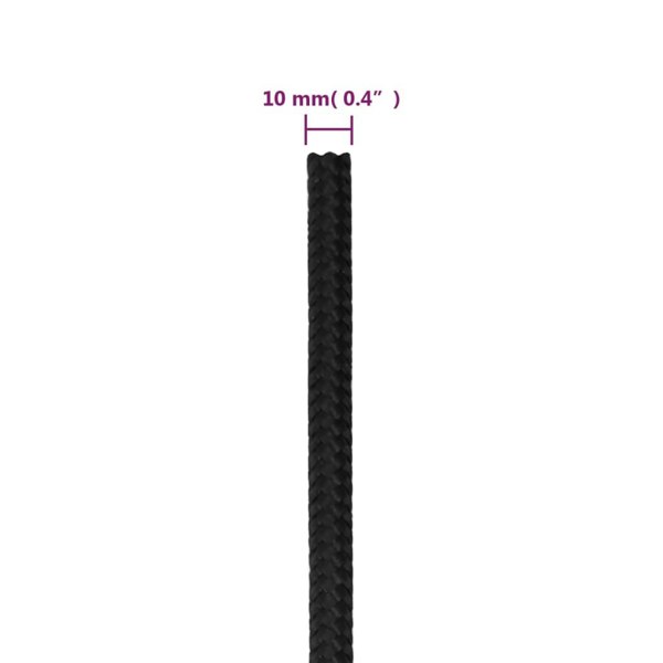 Berkfield Boat Rope Full Black 10 mm 50 m Polypropylene