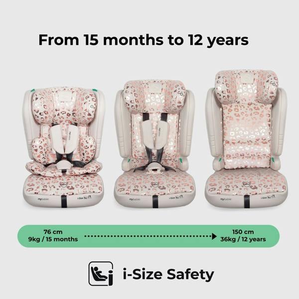 My Babiie MBCS50 Toddler to Booster R129 Car Seat - Pink Leopard