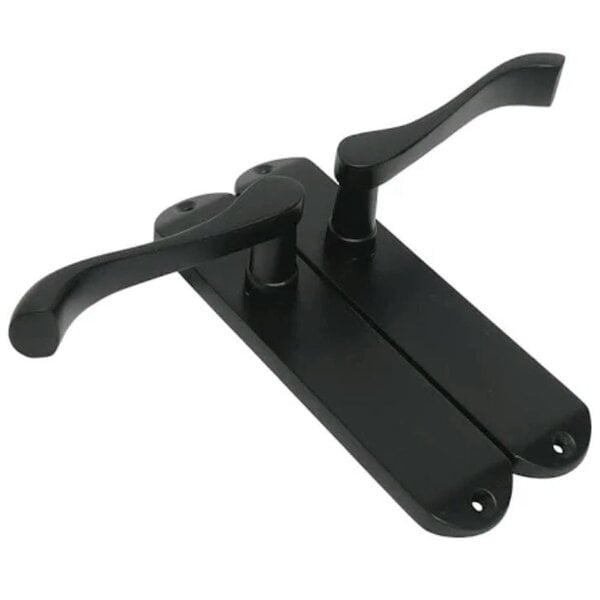 EDH Door Hardware Matt Black Cadenza Victorian Scroll Door Handles – Handle Only – 178mm x 38mm