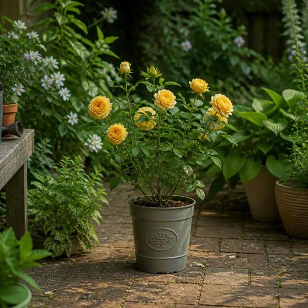 3L Golden Wedding Yellow Rose Bush - Beautiful Flowering Plant Gift