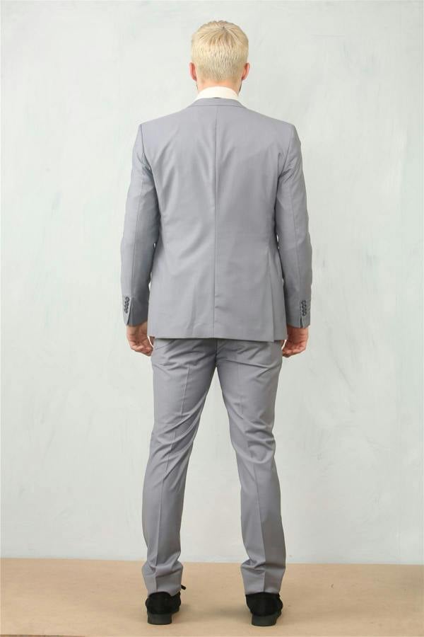 Infinity Leather Men's Grey 3 Piece Formal Classic Prom Suit Workwear