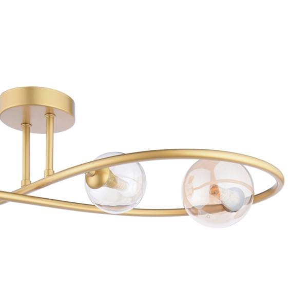 Pagazzi Lighting Lena 4 Light Satin Brass Semi Flush Ceiling Light