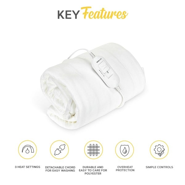 MONHOUSE  Heated Electric Under Blanket Mattress Topper 3 Heat Settings