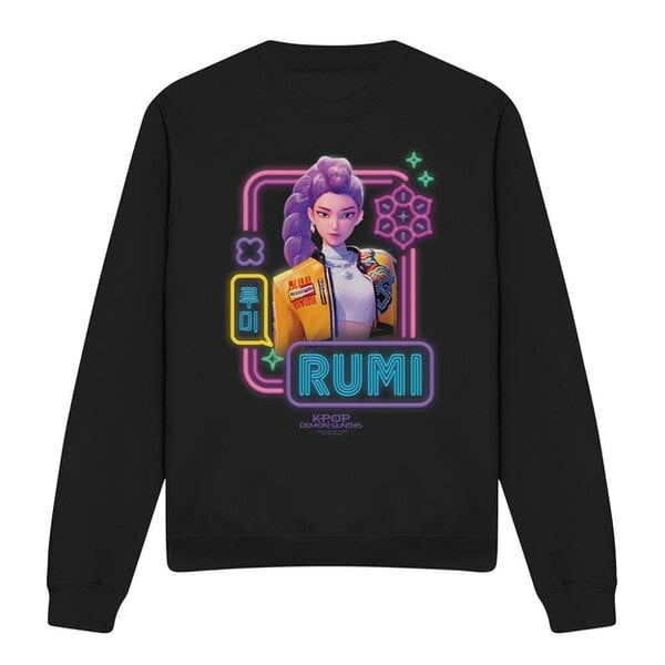 K-Pop Demon Hunters Unisex Adult Rumi Glowing Lights Sweatshirt - Black
