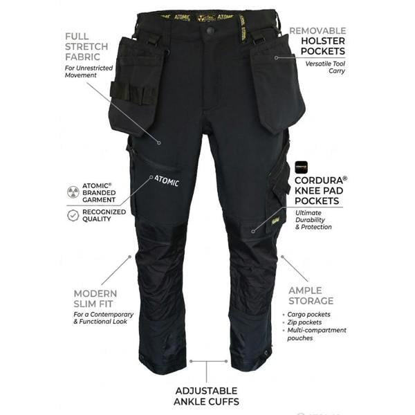 Craftsman Slim Fit Stretch Work Trouser with Removable Holster Pockets - Hi-Vis Trousers
