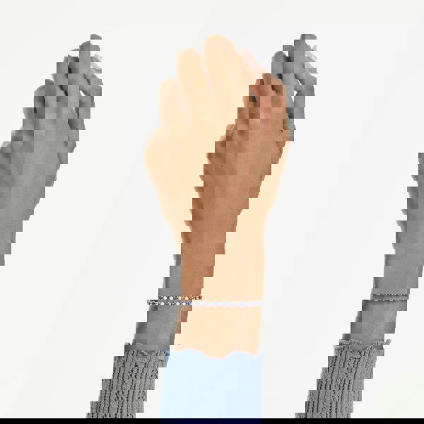 Swarovski Matrix Rhodium Plated Blue & White Zirconia Toggle Bracelet 5725854