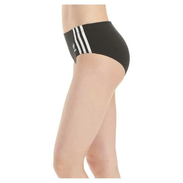 Adidas Womens/Ladies 3 Stripes Cotton Blend Snug Fit Briefs - Black - 
