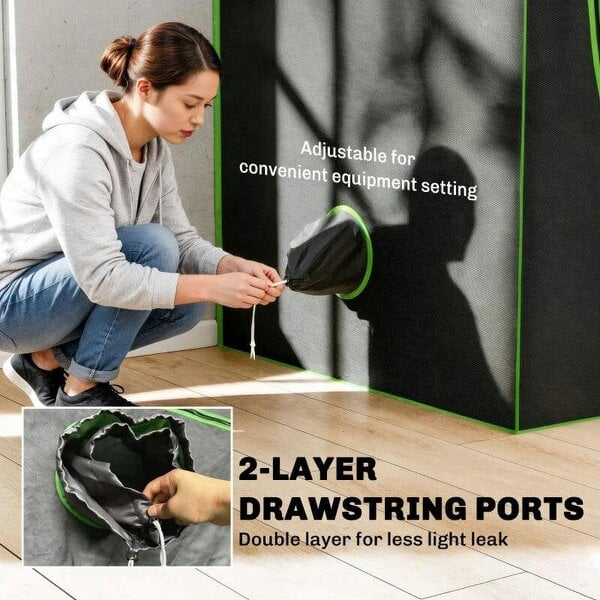 Bobobiy Grow Tent 120 x 200 cm, Reflective Mylar Hydroponic Growing Tent with 600D Oxford Fabric, Black, 120 x 120 x 200 cm