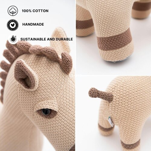 CROCHETTS Set of 2 cotton horse plush toys (Large + Mini) PLTY07LTM18_M