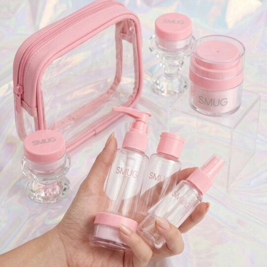 SMUG Travel Bottle 9-Piece Set - Pink