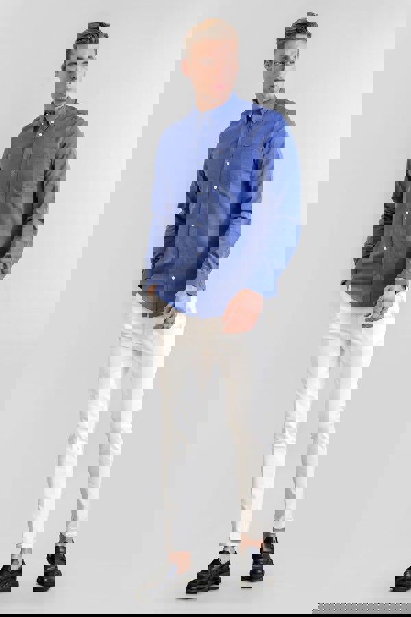 ENORSIA Mens Button Down Collar Long Sleeve Shirt