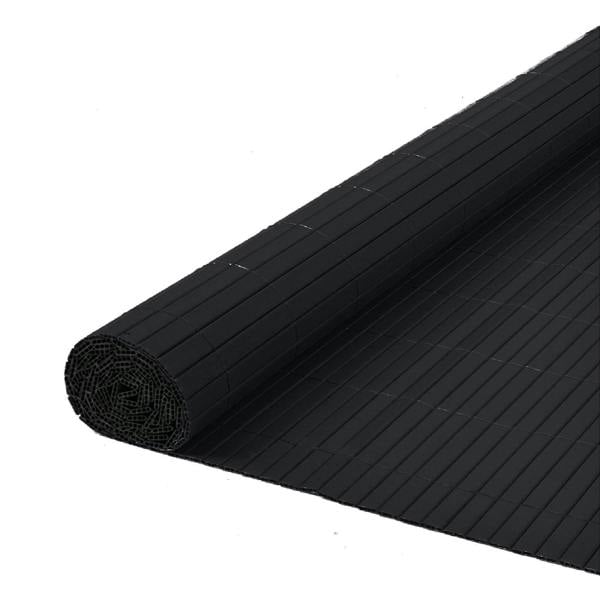 Artificial PVC Bamboo Screening Fence 4m - Black - Evergreenery