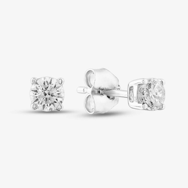 T. H. Baker 18ct White Gold 0.50ct Four Claw Diamond Stud Earrings TH0132525