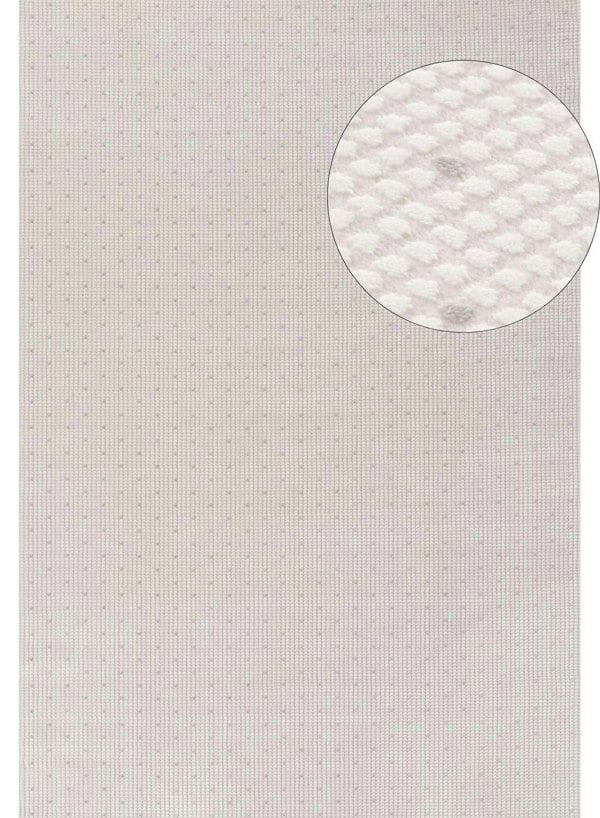 Living Room rug, grey-cream colours, dots, practicality in mind, the rug is anti-allergic.