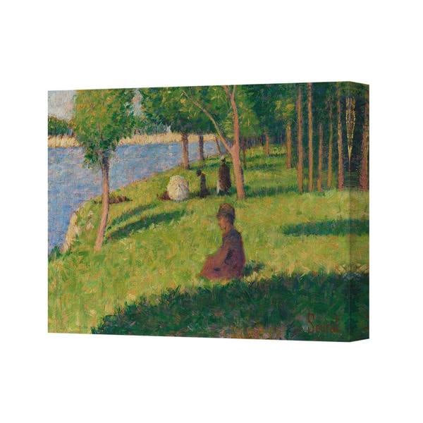Benjamin Tate Design Seurat Inspired Lakeside Park Landscape Canvas Wall Art