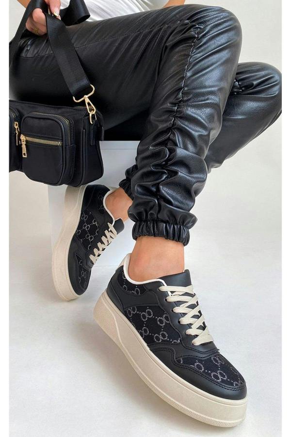 Annie Printed Trainers - Black
