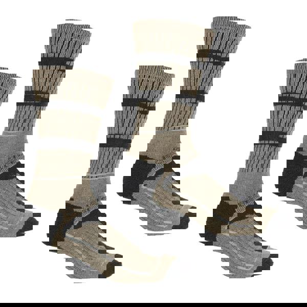 Regatta Mens Samaris 3 Season Socks (Pack of 2) - Moccasin Brown/Briar Grey