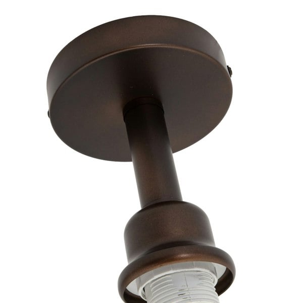 Contemporary Designer Short Semi Flush Matt Bronze Ceiling Rose Image 4