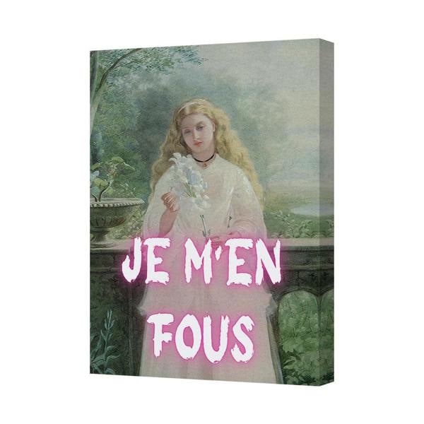 Benjamin Tate Design Je M En Fous Vintage Portrait Canvas Wall Art Print