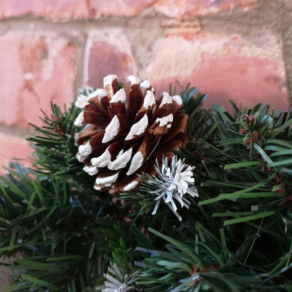 Samuel Alexander 90cm Snow King Fir Christmas Swag Garland with Pine Cones & Snow Tips